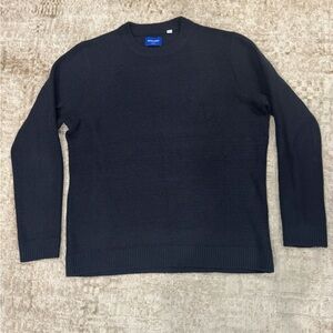 Jack & Jones Black Crewneck Textured Knit Sweater